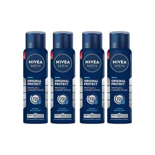 Kit 4 Desodorantes NIVEA MEN Antitranspirante Aerossol Original Protect 150ml