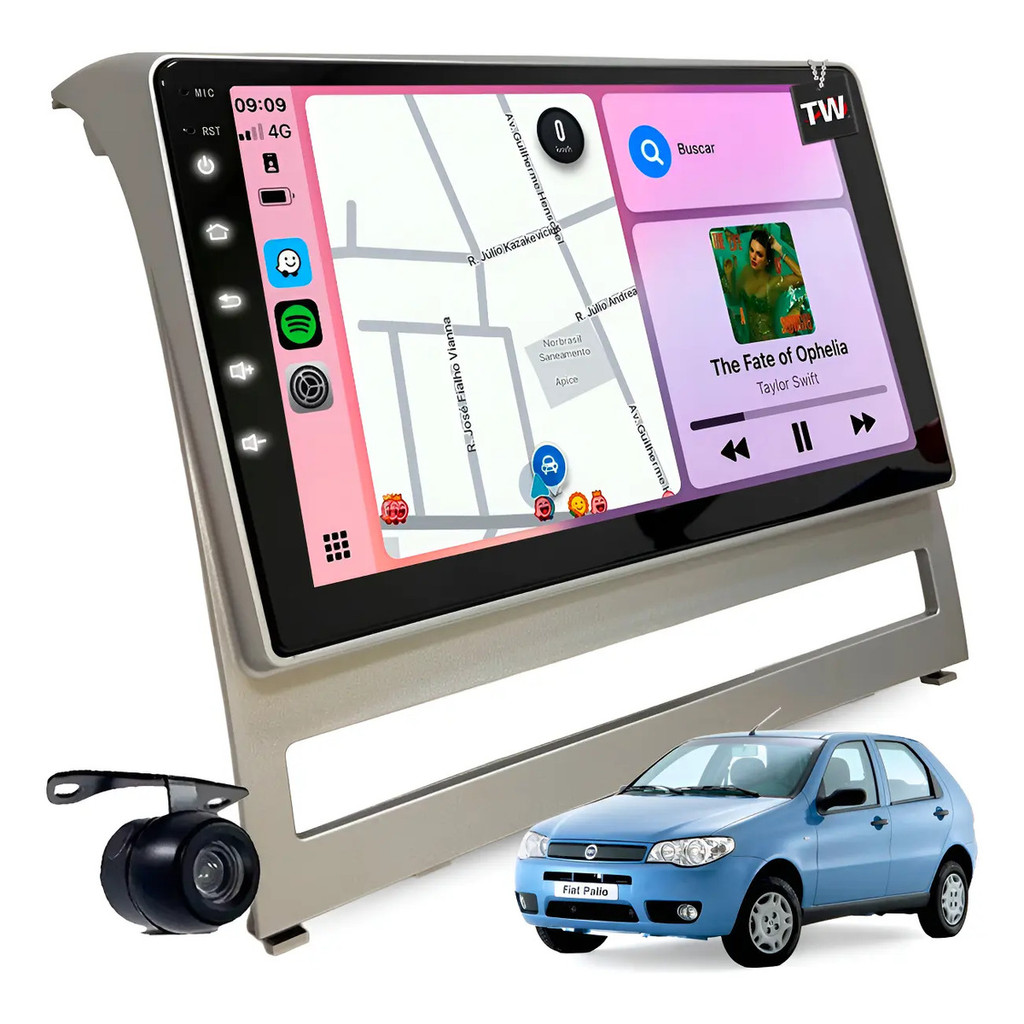 Multimídia Genko Mp10 Fiat Palio 2004-2011 Prata Carplay