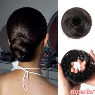 Extensões De Coque De Cabelo Superiores , Clipes Elásticos De Círculo Bagunçado Clipe Em , Textura Reta Mini Donut Updo