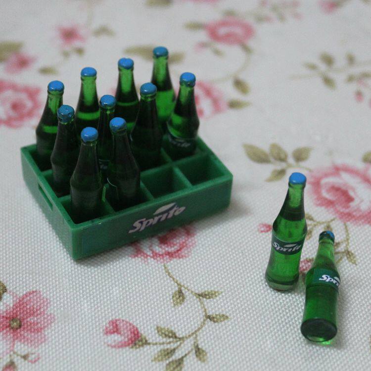 Acessórios para casa de bonecas, modelo de cena DIY, brinquedo de comida em miniatura, Mini simulação, Sprite, bebida, u