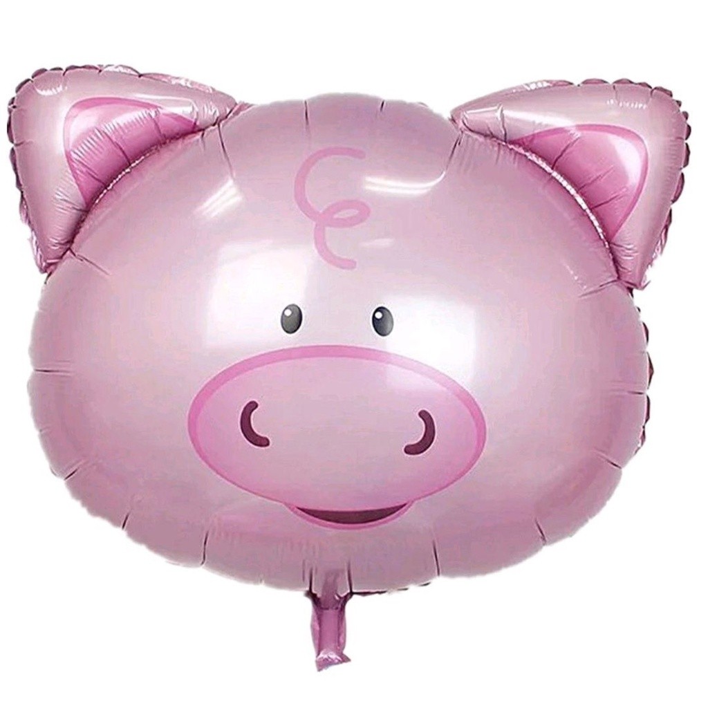 10 Balão Metalizado Animal Porco Fazendinha Centro de Mesa 32cm Festa Decoração Lembrancinha