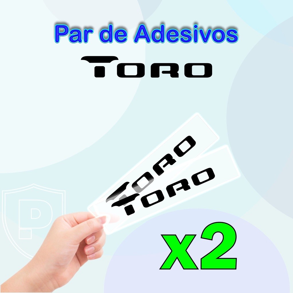 Par De Adesivo Emblema Fiat Toro Para Friso Lateral, Rack de Teto, Etc