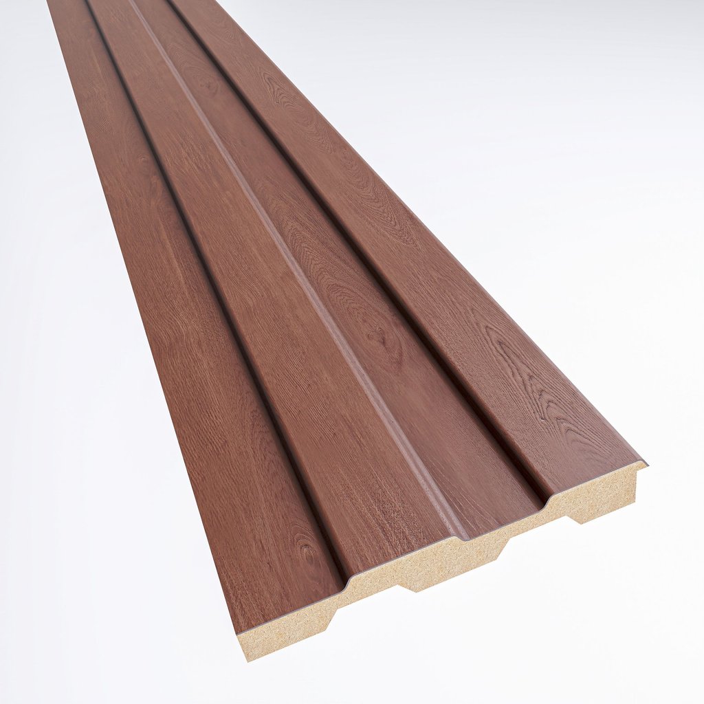 Painel Ripado em Placa 10,5x270cm (0,28m²) MDF Marrom/Imbuia Moldufama Imbuia