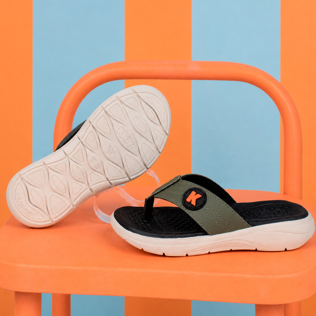 Chinelo Infantil Menino Kidy Fly Juvenil Casual Anatômico Flexível Confortável Estilo Urbano