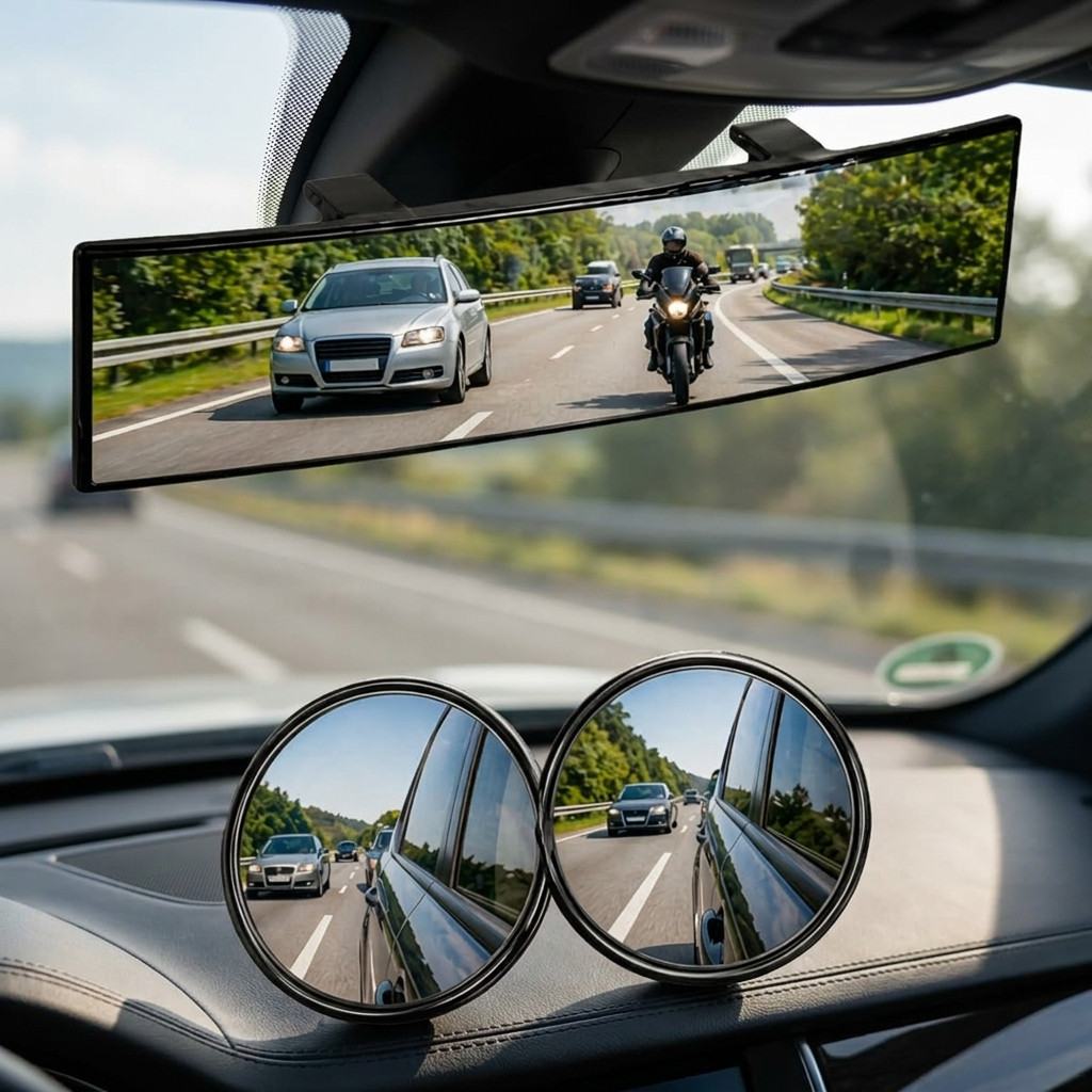 Retrovisor Panorâmico Interno 30,5cm Cinoy Ou Espelho Auxiliar Convexo 5cm Ponto Cego Universal