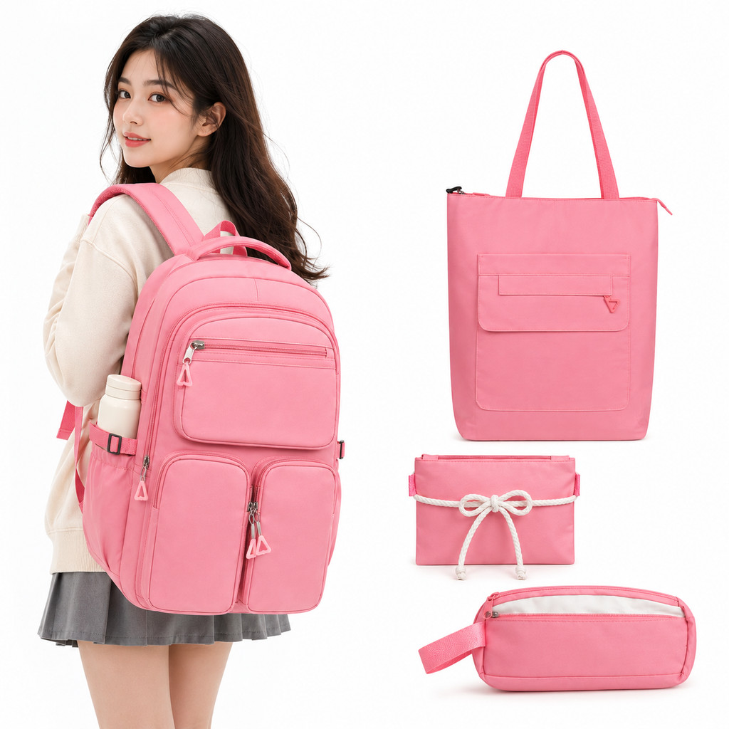 Kit Mochila Escolar Juvenil 4 Peças Resistente com Compartimento para Notebook 3