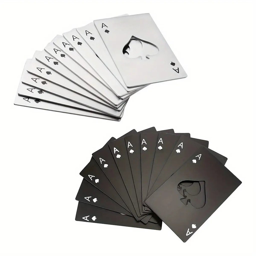 5/10/15 Unidades Abridor De Garrafa Formato Carta De Baralho Aco Inox A Espada PromoçãO — imagem 2 de 2