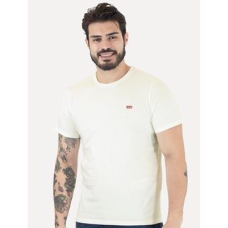 Camiseta Levis Classic SS Original Housemark Lines Off-White em Oferta na Shopee