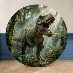 Painel Redondo Dinossauro Aventura | Festa Menino | Tecido Premium | Frete Grátis | Vários Modelos