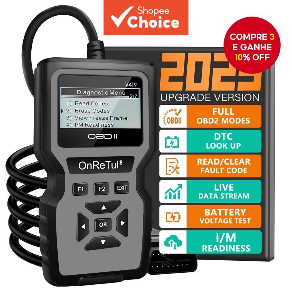 Scanner De Diagnóstico Automotivo OBD2 De Uma Peça E Leitor De Código De Falha Do Motor , Ferramenta Para Leitura Digita
