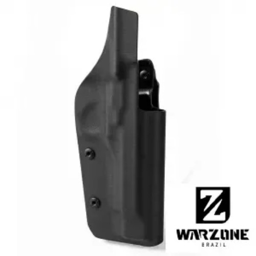 Coldre 30-30 Canhoto Pistola Glock G19/19X/45/44/25 Porte Velado Lanterna Olight Baldr PRO Kydex Preto