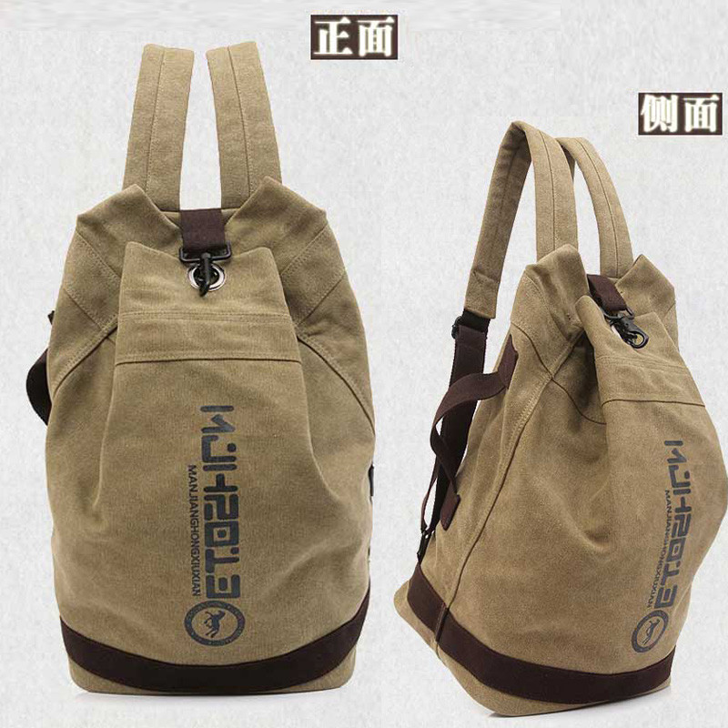 Ru mochila de lona masculina lazer ao ar livre simples viagem Fitness leve esportes grande capacidade estudante saco de 