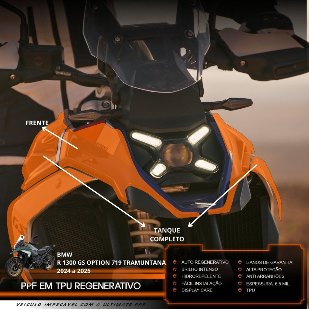 Película PPF Carenagens Tanque BMW R 1300 GS 719 Tramuntana 24 25