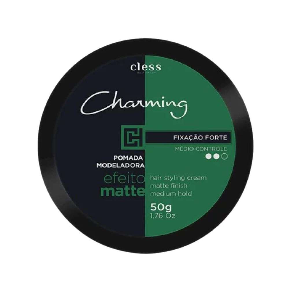Pomada modeladora charming cless efeito matte fixa??o forte 50g Alta Durabilidade Sem Adicionar Brilho Artificial