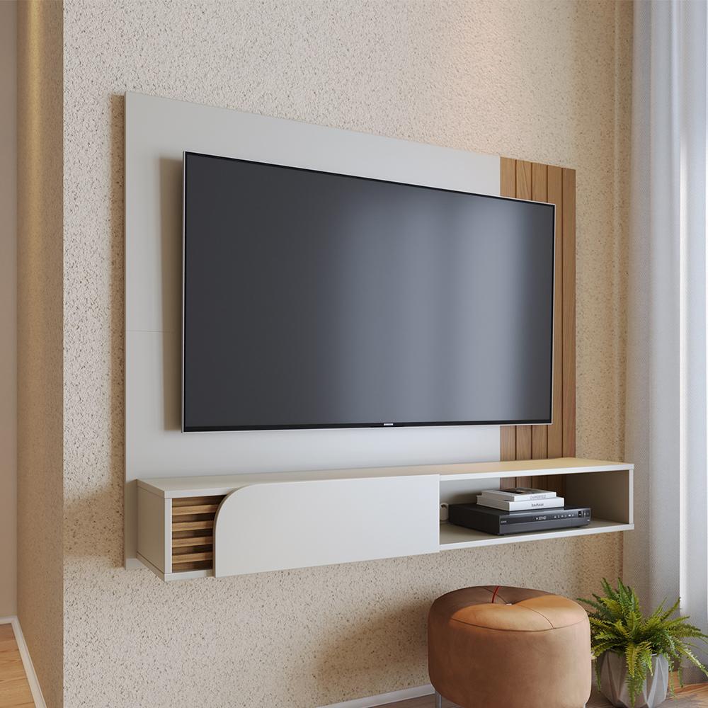 Painel Home Suspenso para Tv até 60 Polegadas 1 Porta Jurerê Freijó e Off White