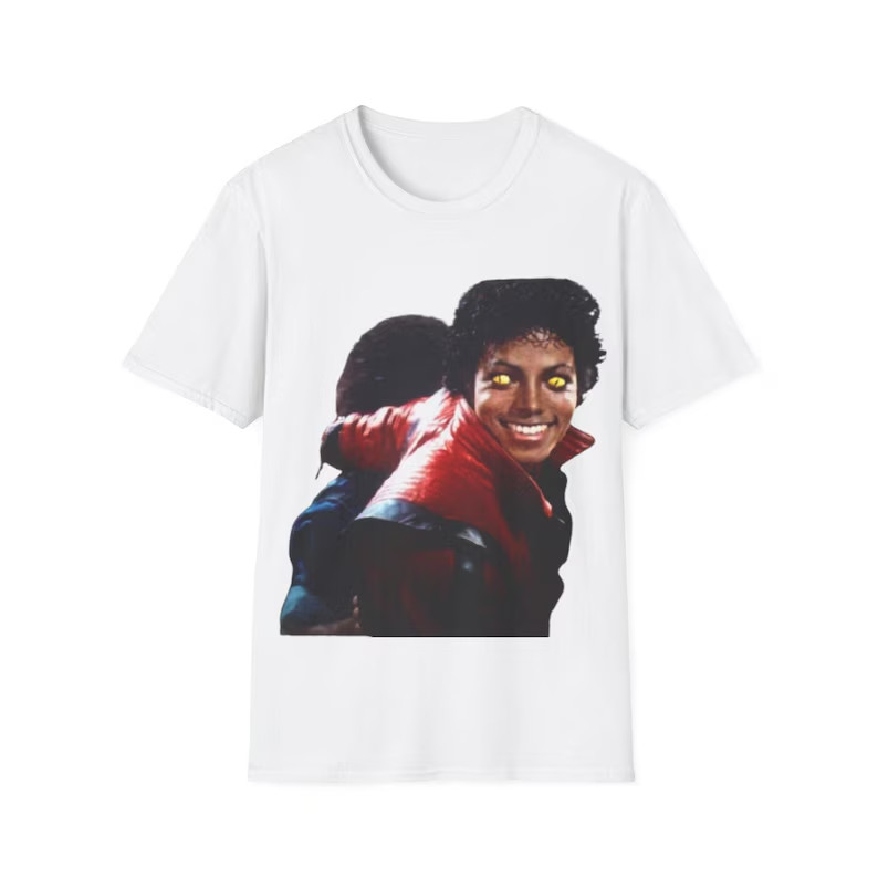 Camiseta Oversized Masculina Feminina Estampa Michael Jackson Thriller Olhos Amarelos Streetwear T-shirt Retrô Casual