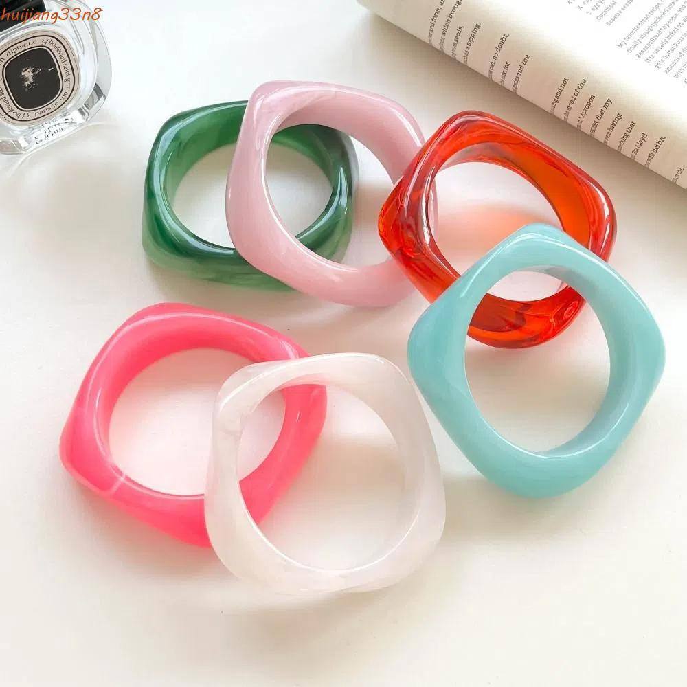 Pulseira Acrílica Colorida HUIJIANG , Larga Irregular Com Design Minoritário Dopamina , Acessórios De Joias