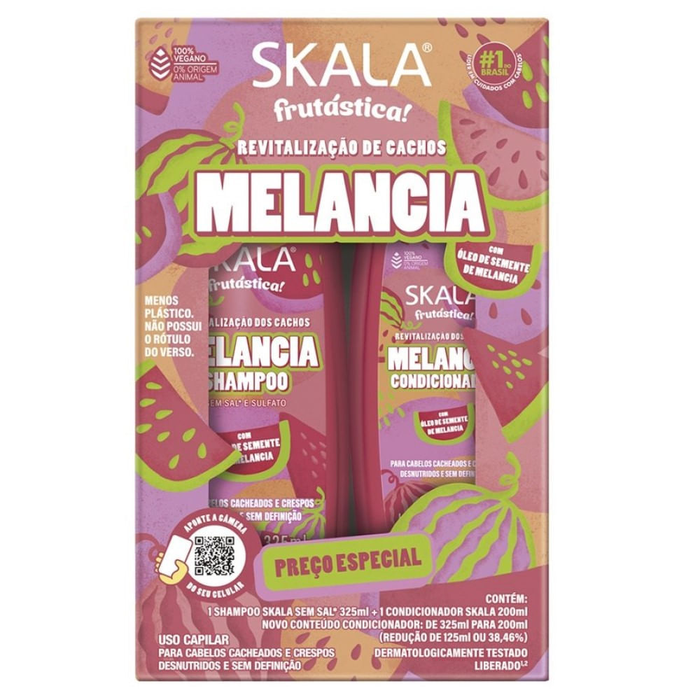 Kit Melancia Shampoo + Condicionador Skala Frutástica 325ml+200ml