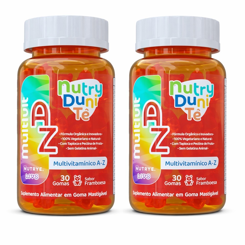 Kit 2 Multivitamínico de A a Z Gummy KIDS NutryDuniTê 30 Gomas