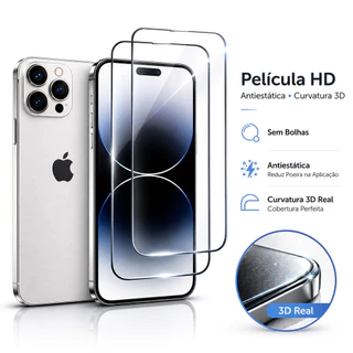 Película de Vidro 3D Antiestática para iPhone XR / Max / 11 / 12 / 13 / 14 / 15 / 16 / 17 Pro Max –