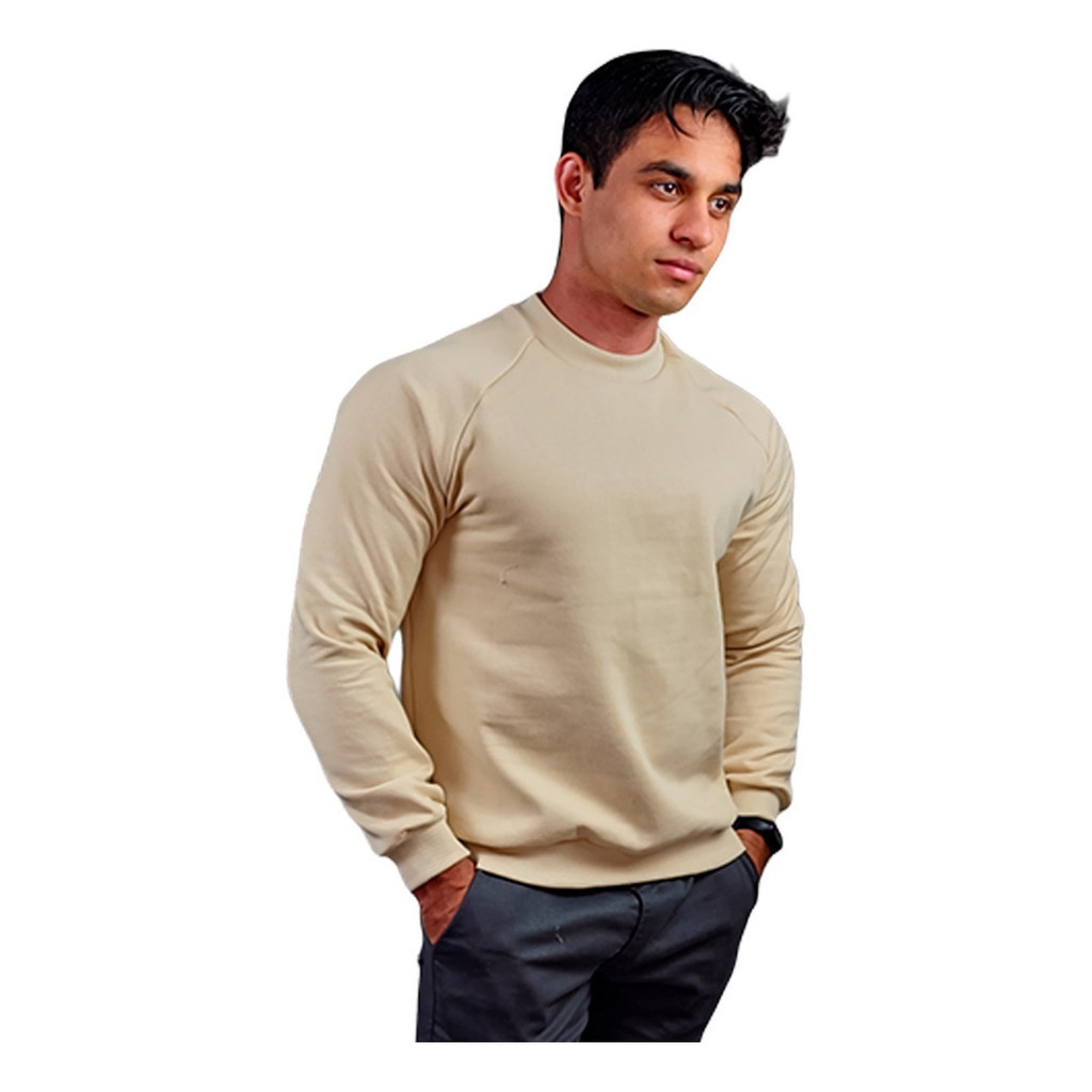 Blusa de Frio Moletom Gola Careca Unissex Masculino Feminino Flanelado Peluciado 310g 60% Algodão Confortável Inverno