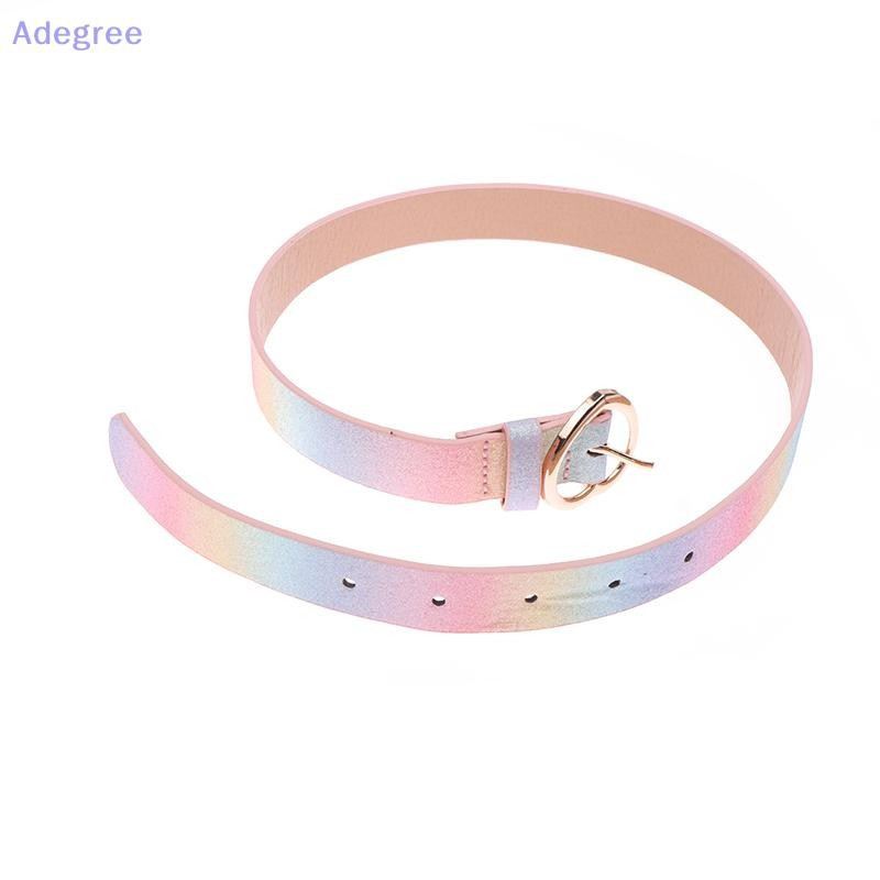 Cinto Colorido para Meninas Adegree, Cinto Infantil para Vestido de Princesa, Calças de Treinamento com Ilhós em Forma d
