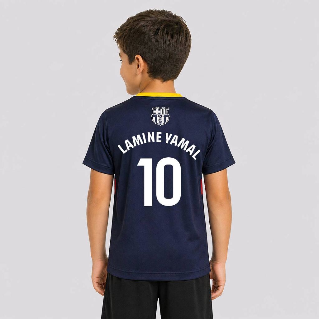Camisa Barcelona Epoch Infantil Azul Marinho 10 Lamine Yamal