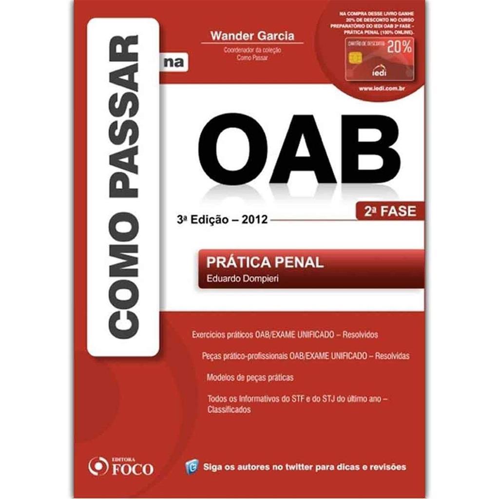 Prática Penal - Como Passar na OAB 2ª Fase autor Wander Garcia