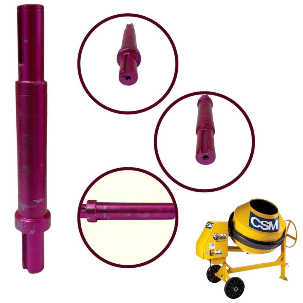 Eixo Da Polia Betoneira 400L 1 Traço 214mm CSM Original Modelo Antigo Código 30203949