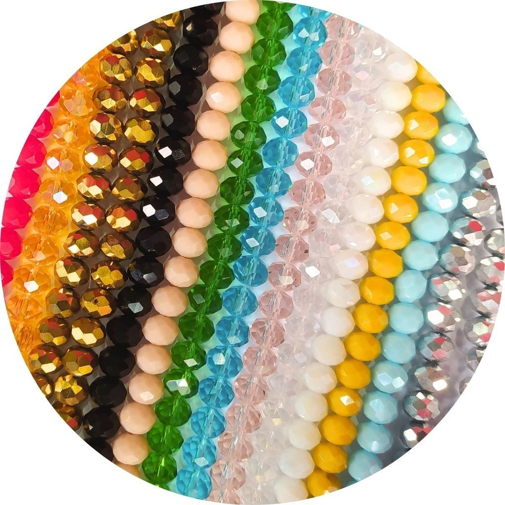 5 Fios de Cristal Achatado 8MM Miçanga Artesanato Terço e Pulseiras - aprox 325 contas