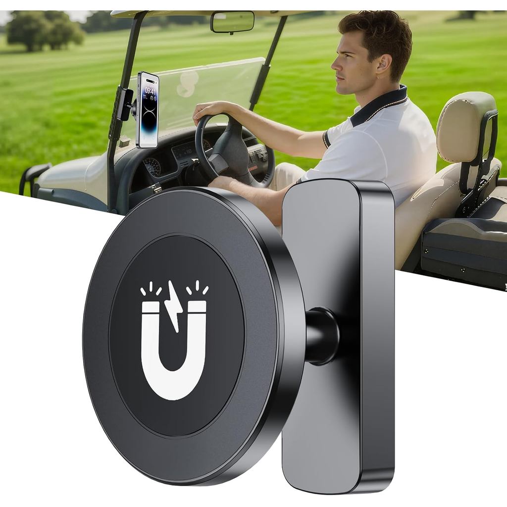 Suporte Magnético para Telefone de Carrinho de Golfe - Montagem Magnética Forte Compatível com MagSafe iPhone 16/15/14/1