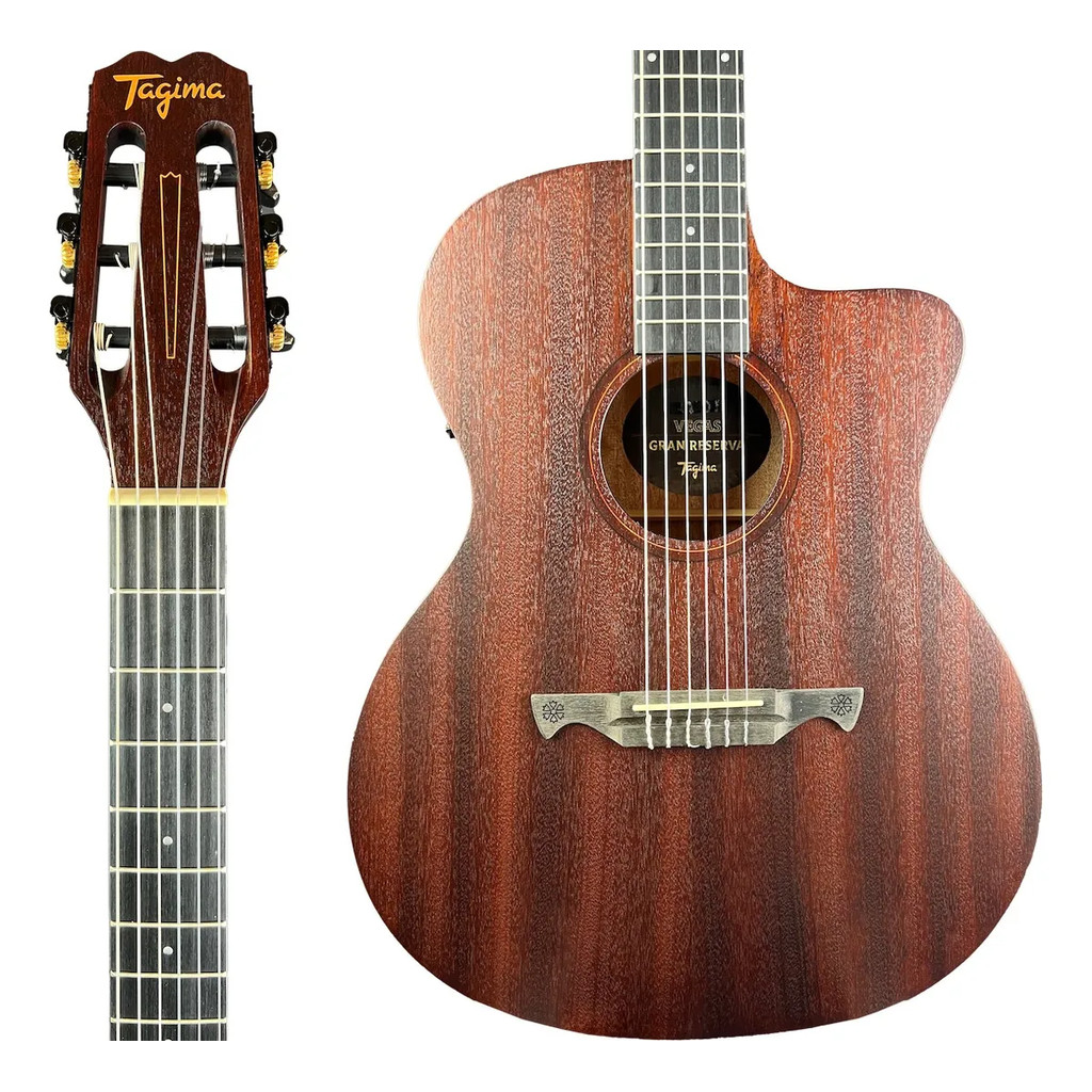 Violão Tagima Vegas Gran Reserva DKMOP Mahogany Open Pore Nylon Profissional Eletroacústico