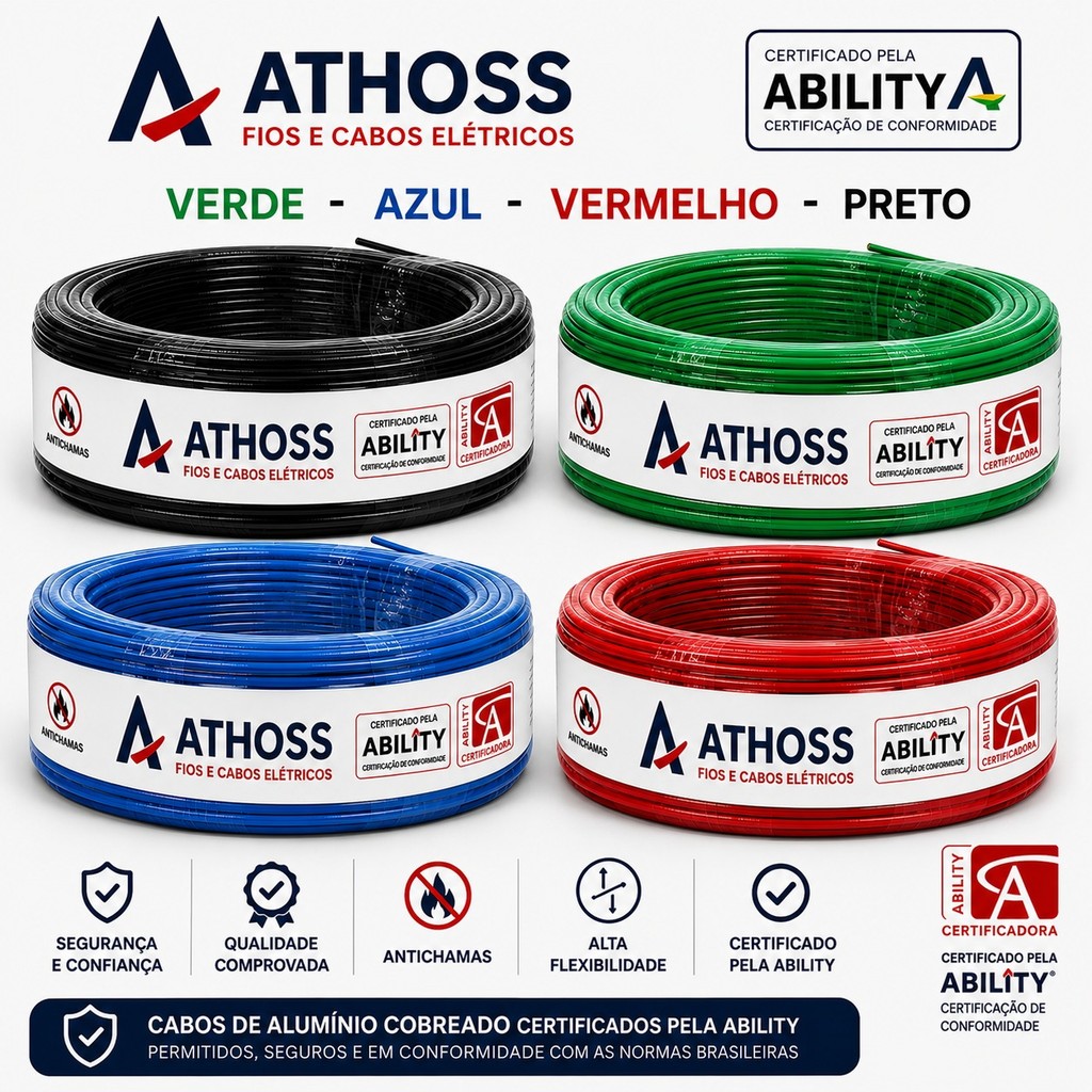Fio Cabo Flexivel  2,5mm Rolo de 50 metros  - certificado pela ability