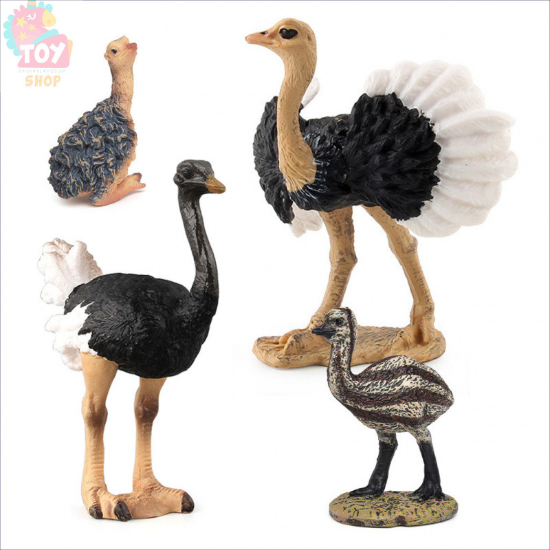 [Pronta Entrega] Figuras Realistas de Avestruz, Avestruz Africano, Emu, Filhote de Avestruz, Figura de Ação, Coleção de