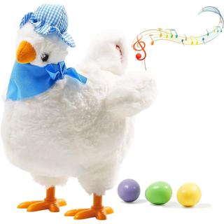 Frango Que Coloca Ovo Brinquedos De Pelúcia Elétrica Brinquedo Louco Dança Com Som Música Animais Páscoa Branco