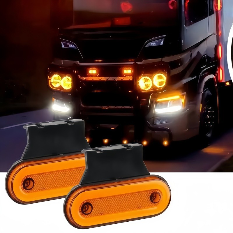 Conjunto de 4 luzes de sinalização de teto em LED, adequadas para ônibus, caminhões, vans e reboques de ônibus escolares