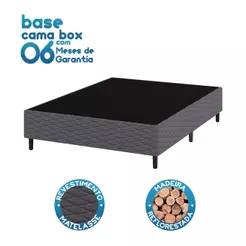 Base Cama Box para Colchão Casal 138x188cm Flávia Cinza Umaflex