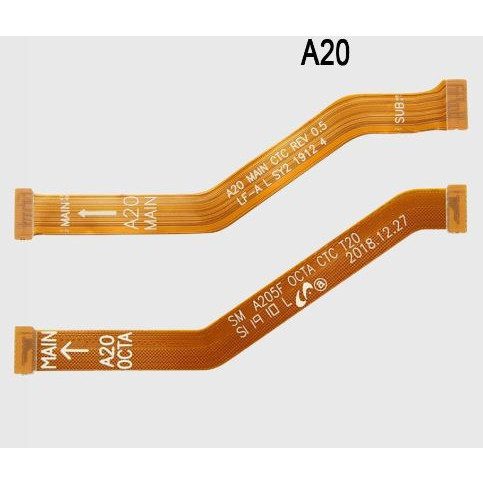 KIT com 2 Cabos  Flex Lcd OCTA + MAIN do Galaxy A20 - A205