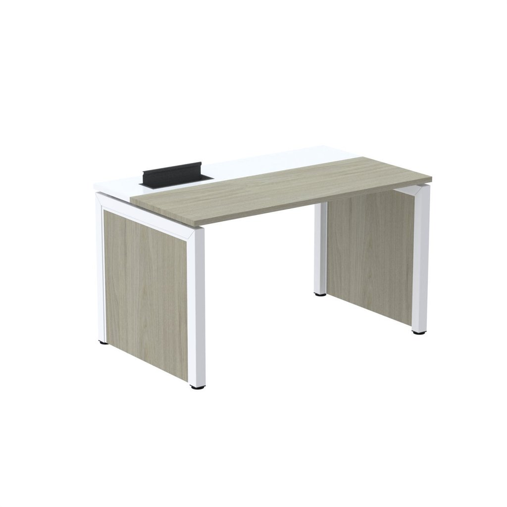 Escrivaninha Mesa Escritório Pscpp150 150cm Industrial Nogueira Casablanca E Branco Nogueira Casablanca/Branco
