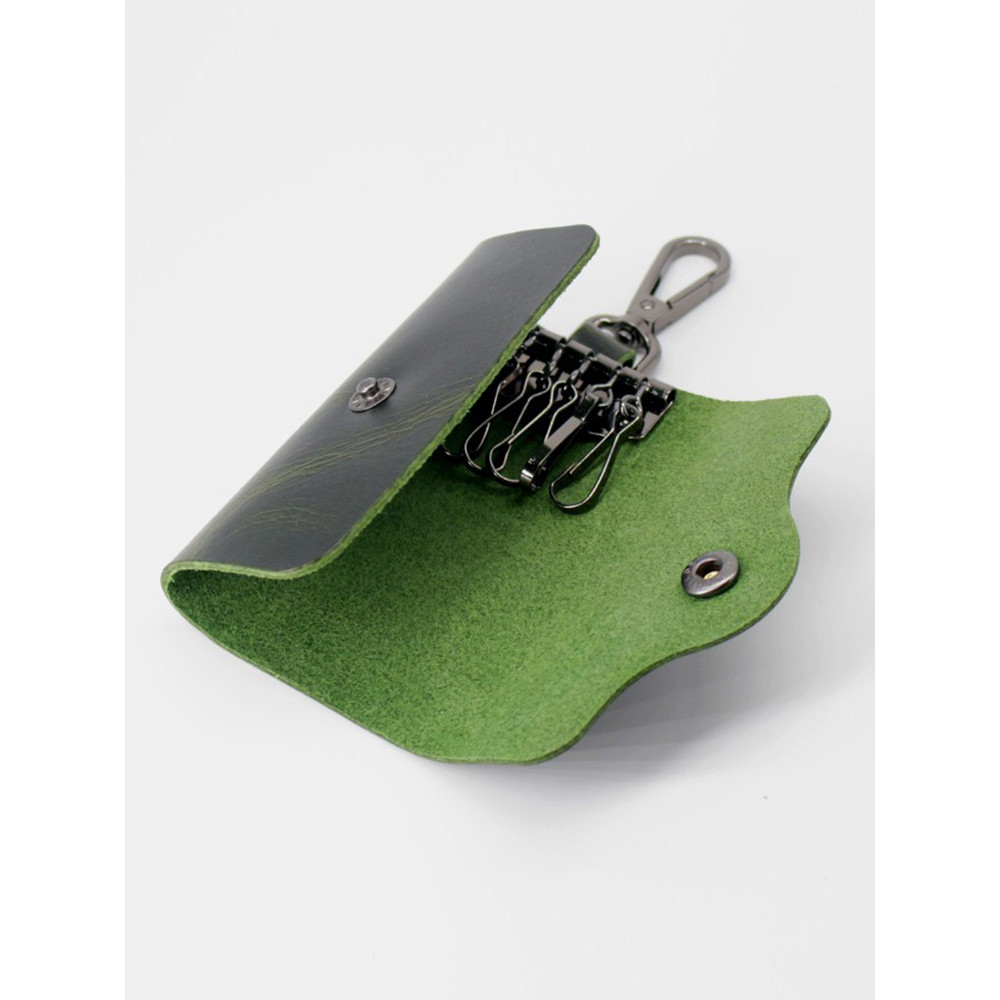 Bolsa de chave de couro genuíno genuíno com gancho, bolsa de chave de couro espessada, bolsa de armazenamento de chave d
