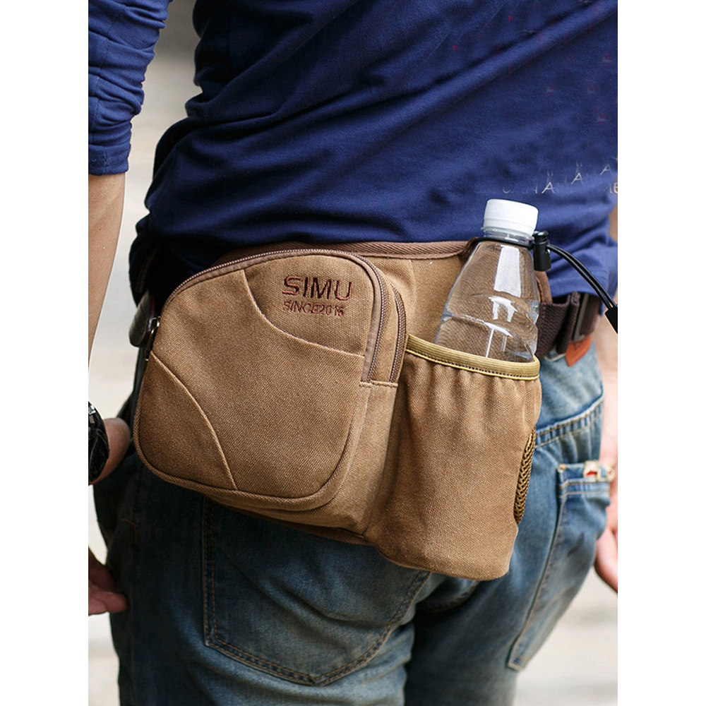 Bolsa masculina esportes ao ar livre lona cintura saco do telefone móvel 2025 novo estilo correndo Casual garrafa de águ