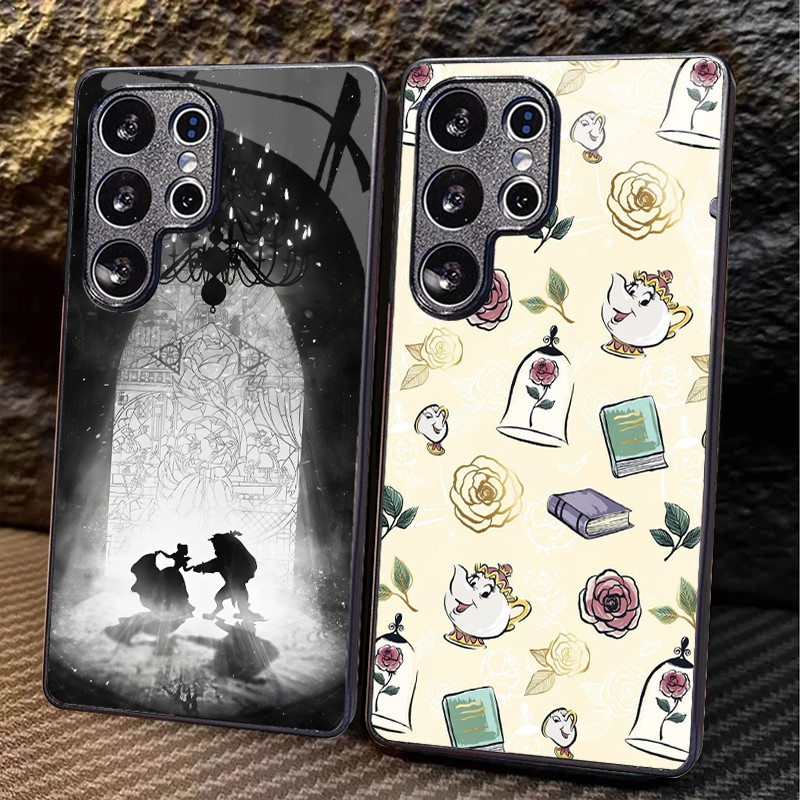 A Bela E Fera 03 Capa De Telefone De Vidro Para Samsung Galaxy S26 S25 Edge S24 Ultra S23 Plus S22 Fe S21 S20 S10 S9