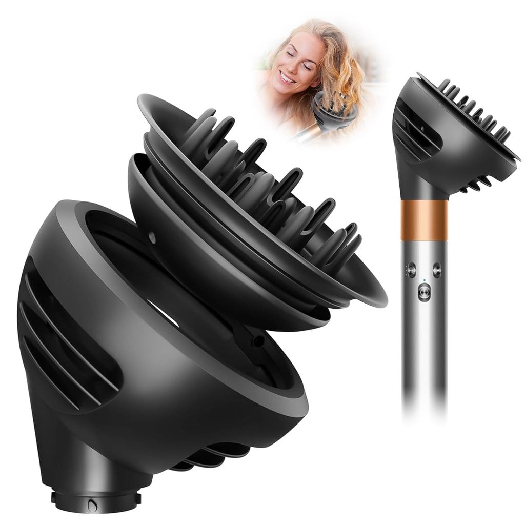 Acessório Difusor de Ondas para Dyson Airwrap, Bico Difusor de Cabelo Aprimorado com Modos de Difusão para Cabelos em On