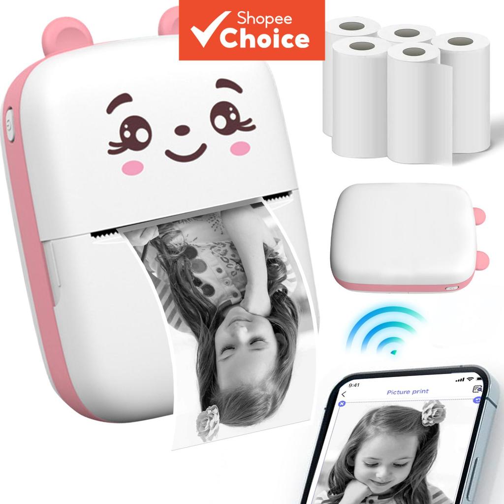 Portátil Térmica Sem Tinta Mini Impressora Bluetooth Bolso Adesivo Fotográfica Para Estudo Nota Diário Presente DIY