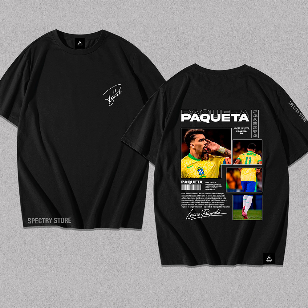 Camisa Camiseta Lucas Paqueta Brasil Algodão Unissex Premium Exclusivo