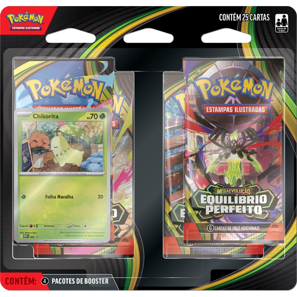 Pack Quádruplo Pokémon - Chikorita - Equilíbrio Perfeito - Pokémon TCG