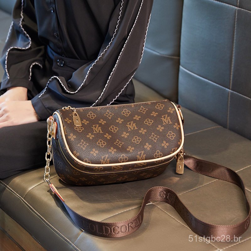 Boutique francesa MK DN~ Bolsa feminina de couro genuíno, modelo novo de 2024, bolsa de alta qualidade, bolsa transversa