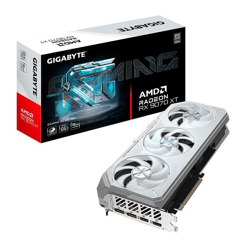 Placa de Video Gigabyte Radeon RX 9070 XT Gaming Ice OC 16GB, GDDR6 256-bit GV-R
