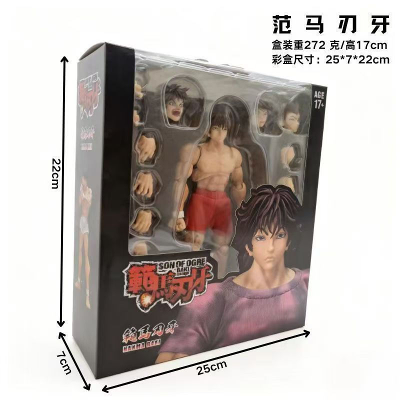 Figura de Ação Naruto Hanma Baki ST 1/12, Design Articulado, Figura de Brinquedo de Anime, Modelo Colecionável