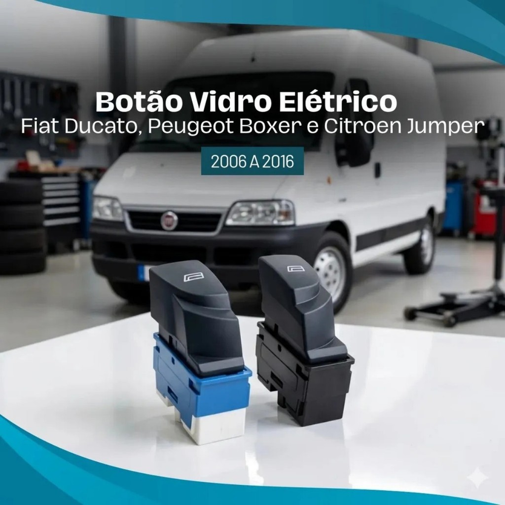 Botão Vidro Elétrico Fiat Ducato Esquerdo Direito Kit 3 Peças Interruptor Comando Reposição